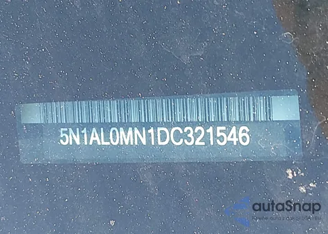 2013 Infiniti Jx35 z USA, uszkodzony, nr VIN 5N1AL0MN1DC321546